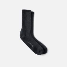 Premium Socken für die Arbeit – Unisex-Crew-Socken aus Merinowollmischung in Schwarz
