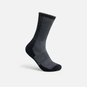 Premium Socken für die Arbeit – Unisex-Crew-Socken aus Merinowollmischung in Schwarz