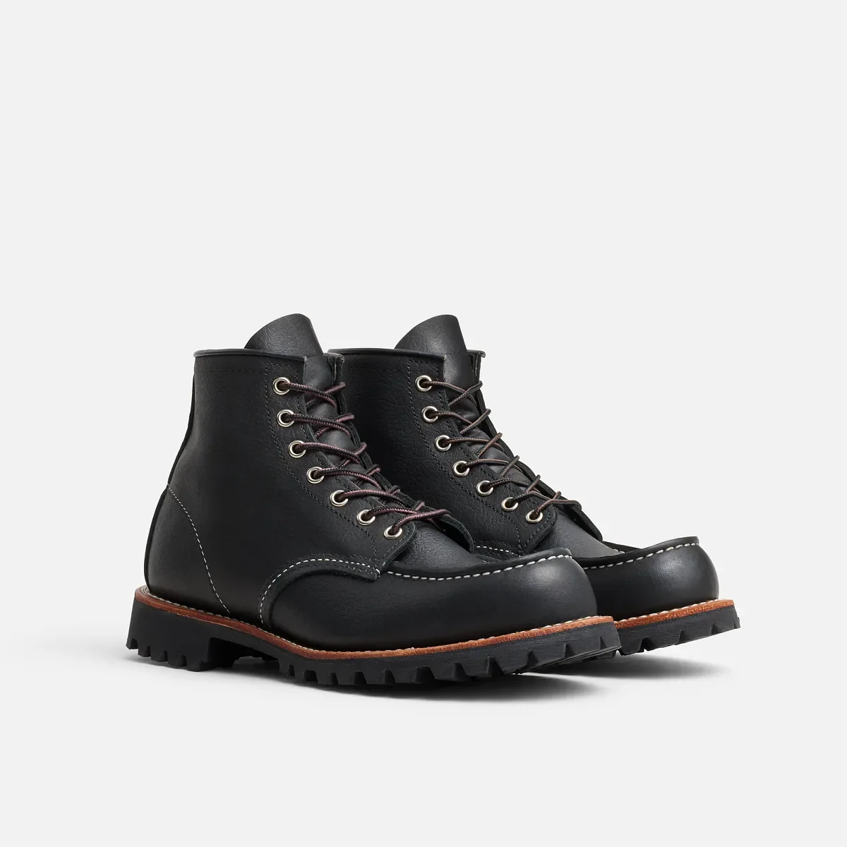 Roughneck Herrenstiefel aus schwarzem „Oil Slick“-Leder
