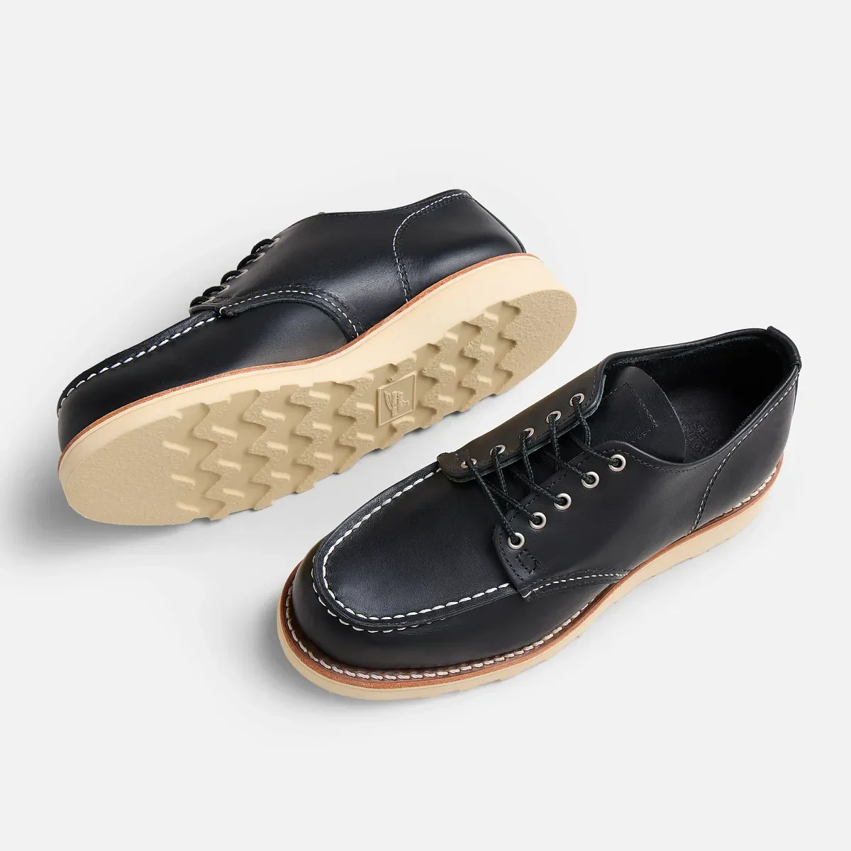Shop Moc Oxford Damen-Shop-Moc-Oxford aus schwarzem Boundary-Leder