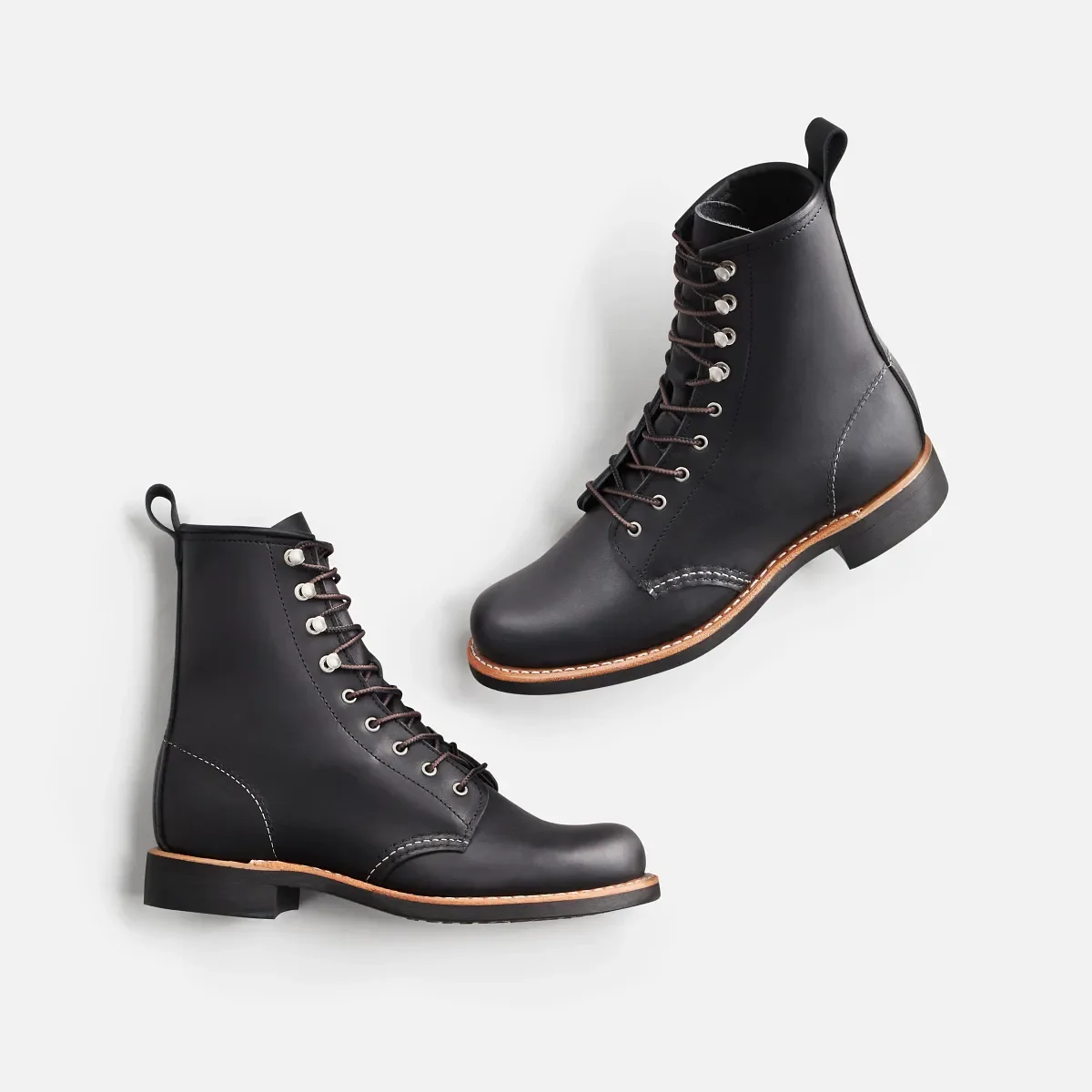 Silversmith Damen-Kurzstiefel aus schwarzem Boundary-Leder