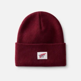 Strickmütze mit Logo – Unisex-Strickmütze in Burgunderrot