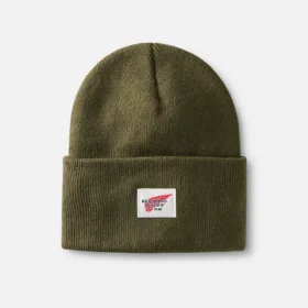 Strickmütze mit Logo, Unisex, Strickmütze mit Umschlag in Grün