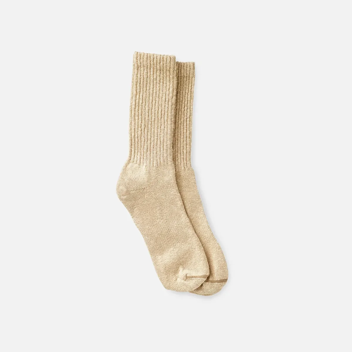 Unisex-Crew-Socken aus Baumwollmischung im Ragg-Look, überfärbt in Creme/Kaffee