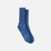 Unisex-Crew-Socken aus Baumwollmischung im Ragg-Look in überfärbtem Marineblau/Blau