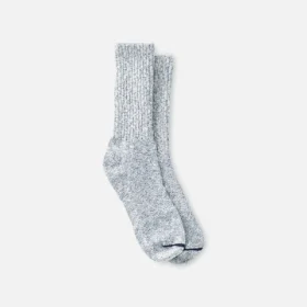 Unisex-Crew-Socken aus Baumwollmischung im Ragg-Look in den Farben Carolina-Blau/Marineblau/Weiß aus Baumwollmischung