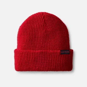Waffelgestrickte Mütze – Unisex-Mütze aus Waffelgestrick in Rot