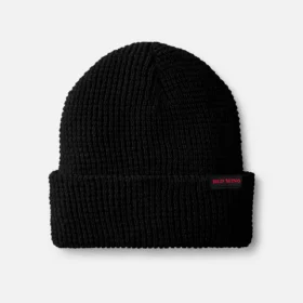 Waffelstrick-Mütze Unisex-Mütze aus Waffelstrick in Schwarz