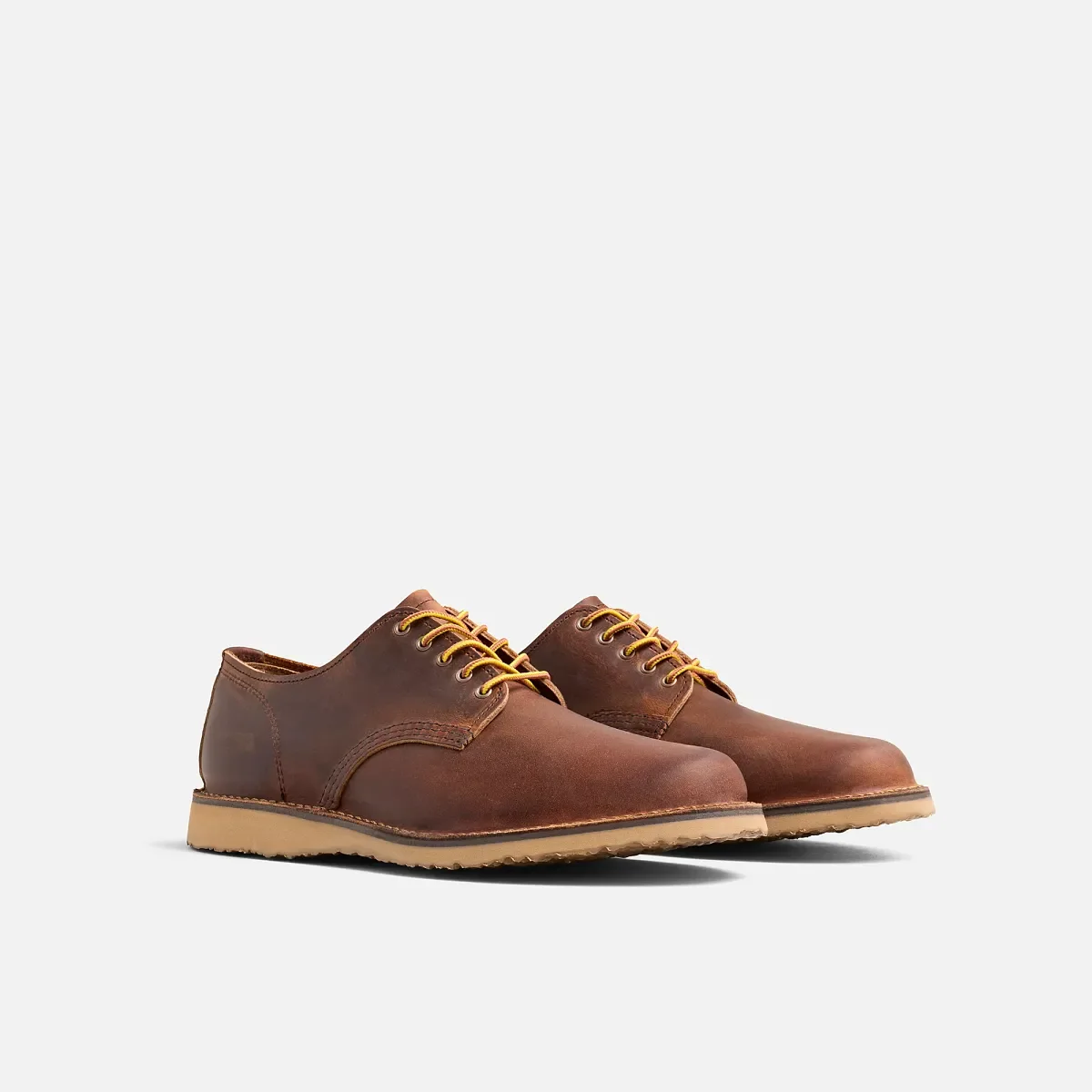 Weekender Oxford – Herren-Oxford aus kupferfarbenem „Rough & Tough“-Leder