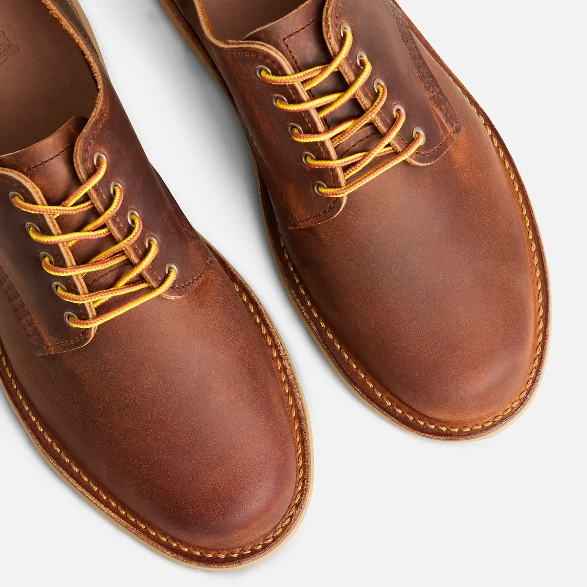 Weekender Oxford – Herren-Oxford aus kupferfarbenem „Rough & Tough“-Leder